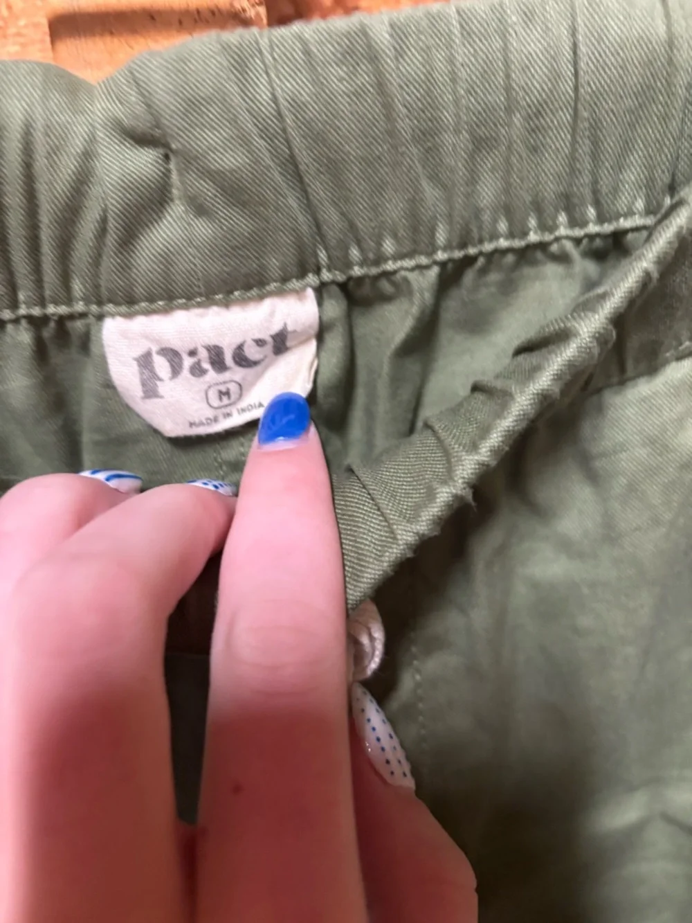 Pact Olive Drawstring Organic Cotton Lightweight Pants - Picture 2 of 6